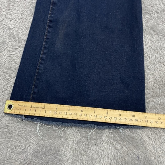 Flamingo Jeans Womens Size XL Flare Bell Bottom Distressed Dark Wash High Rise‎ - Picture 7 of 8